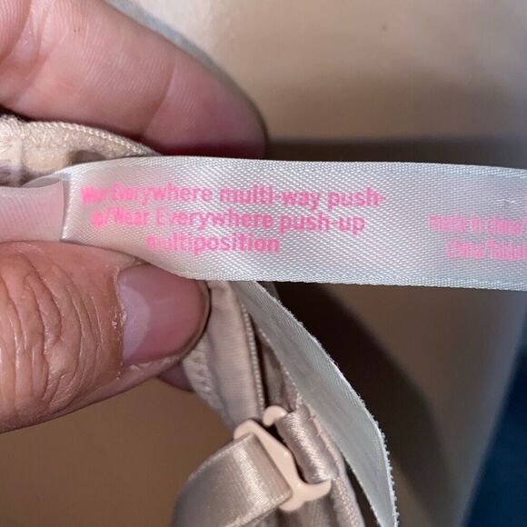 PINK Victoria's Secret Beige Wear Everywhere Multi-Way Push Up Bra Size 34C - Picture 7 of 9